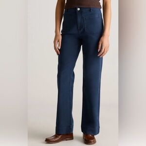 Quince Women French Terry Wide Leg Pants Deep Navy Size 4